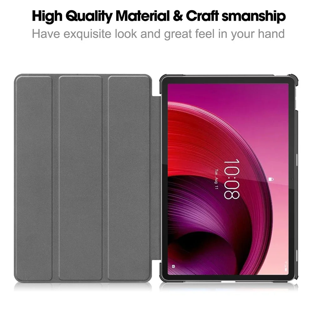 For Lenovo Tab M11 / Xiaoxin Pad 11 2024 Case Trifold Stand Pattern Printing Tablet Leather Cover - Horse - 2