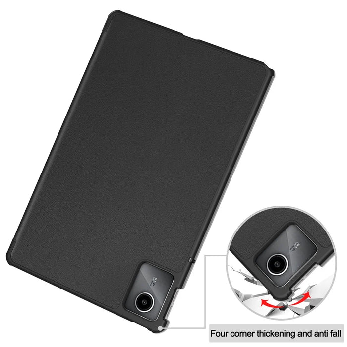 For Lenovo Tab M11 / Xiaoxin Pad 11 2024 Case Tri-Fold Stand PU Leather+PC Tablet Cover - Black - 7
