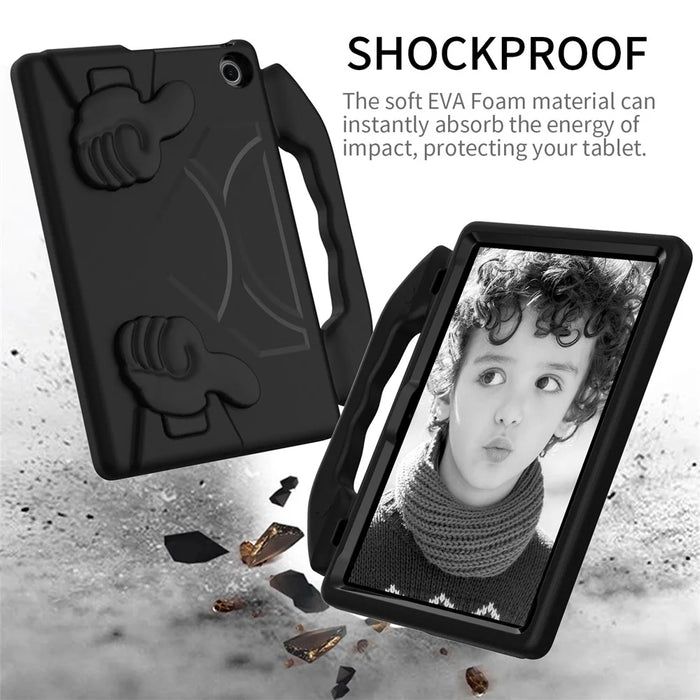 For Amazon Fire Max 11 Kidproof Case Thumbs Up Kickstand EVA Tablet Cover - Black - 4