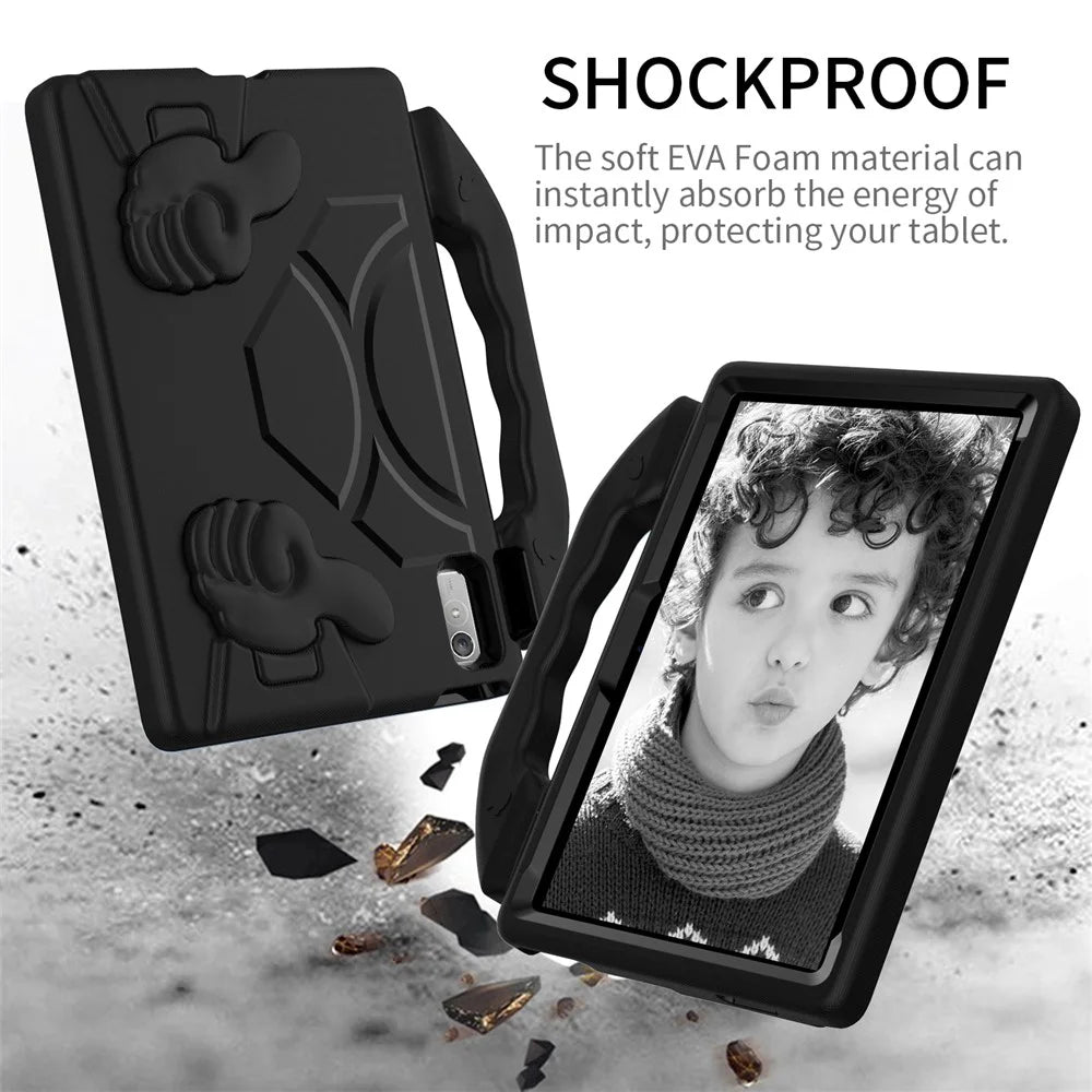 For Lenovo Tab P11 Pro Gen 2 EVA Case Thumbs Up Integrated Kickstand Tablet Cover - Black - 4