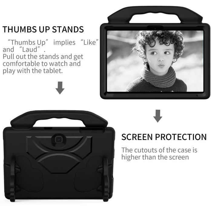 For Samsung Galaxy Tab Advanced2 EVA Case Thumbs Up Kickstand Handheld Tablet Cover - Black - 5