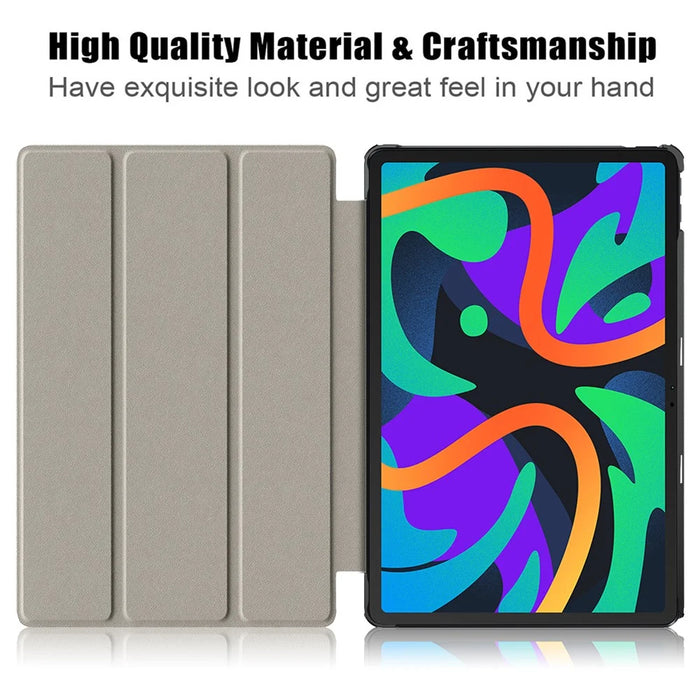 For Lenovo Tab M11 / Xiaoxin Pad 11 2024 Trifold Stand Cover Pattern PU Leather Auto Sleep Wake Tablet Case - Wave - 2