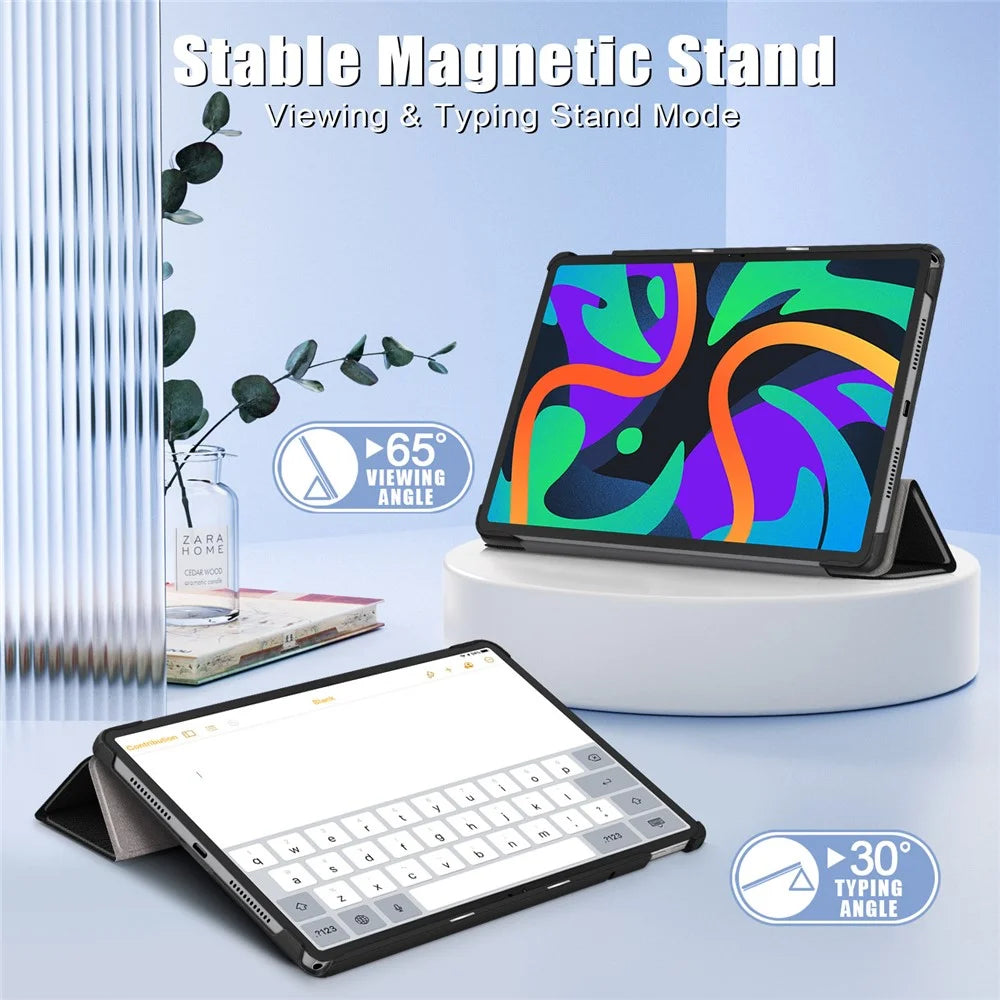 For Lenovo Tab M11 / Xiaoxin Pad 11 2024 PU Leather Trifold Stand Cover Smart Tablet Case - Black - 3