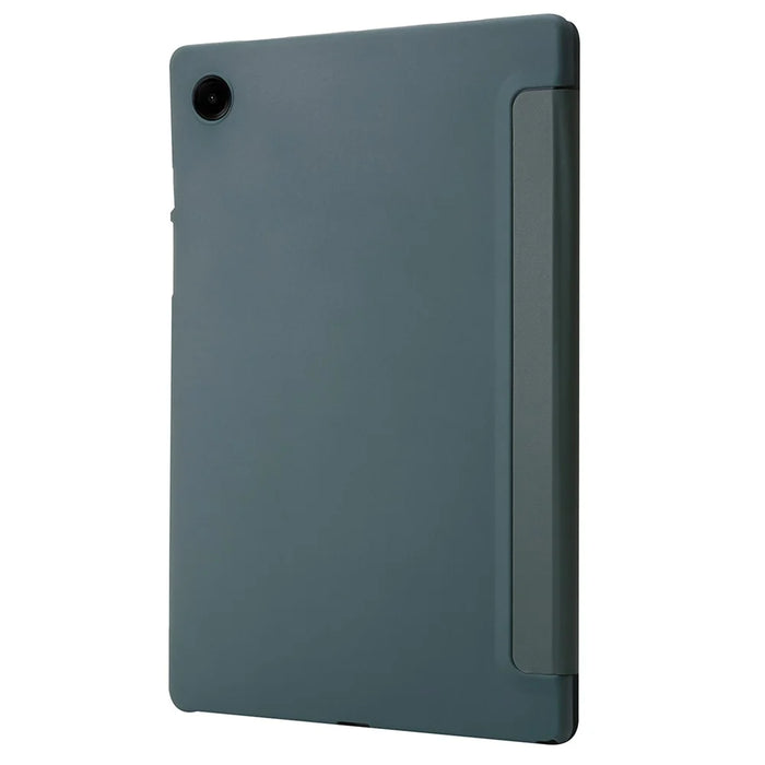 For Samsung Galaxy Tab A9+ Case Origami Stand Leather+Silicone Tablet Cover - Midnight Green - 7
