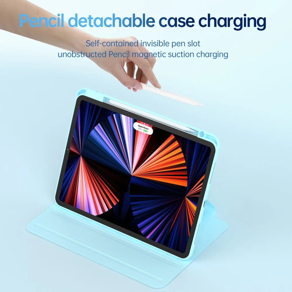 For iPad Air 11 (2026) / (2025) / (2024) / Air (2022) / (2020) / Pro 11 (2018) / (2020) / (2021) / (2022) Tablet Case PU Leather+Acrylic+TPU Cover - Blue - 4