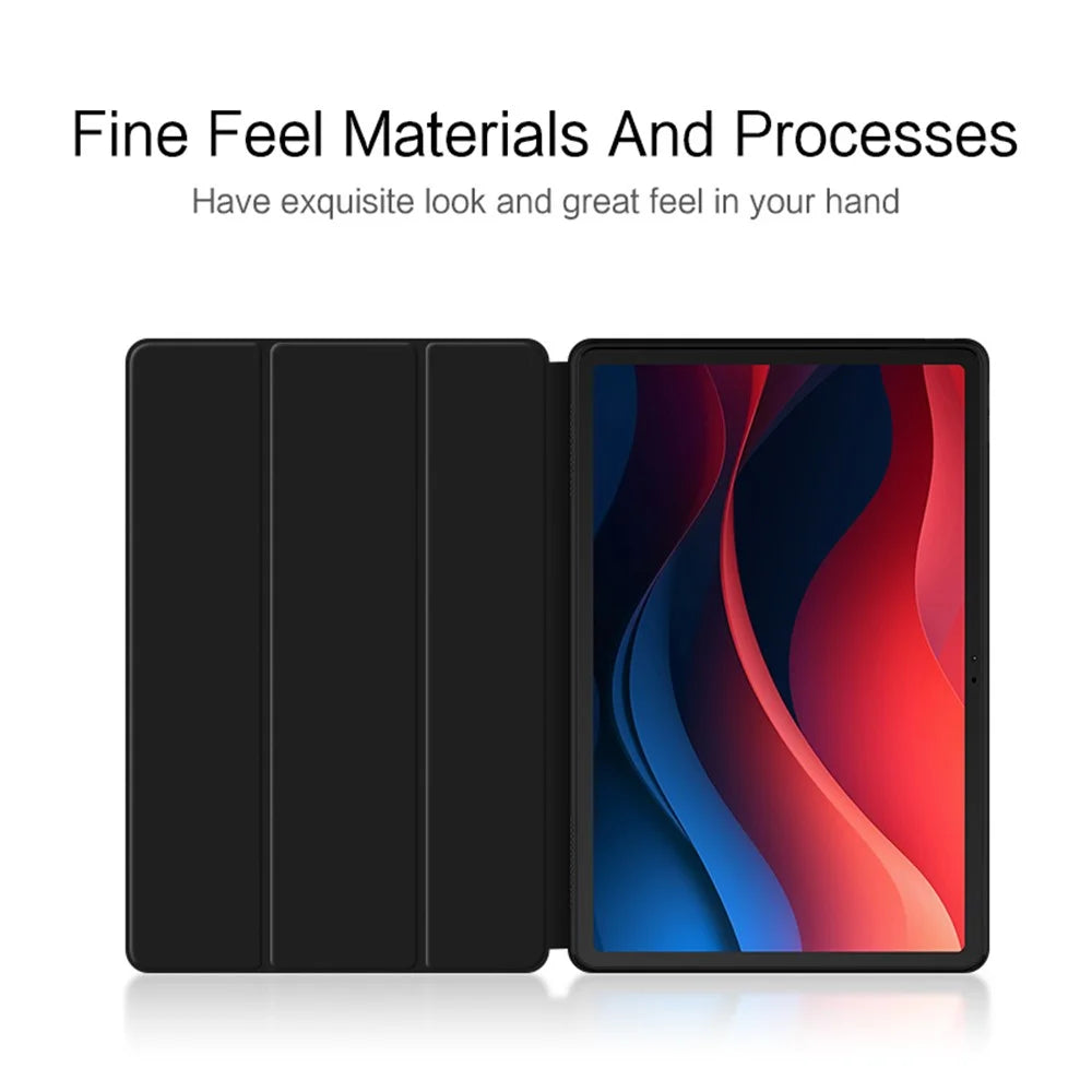 For Lenovo Tab M11 / Xiaoxin Pad 11 2024 Case PU Leather+TPU Anti-scratch Trifold Stand Tablet Cover - Black - 2