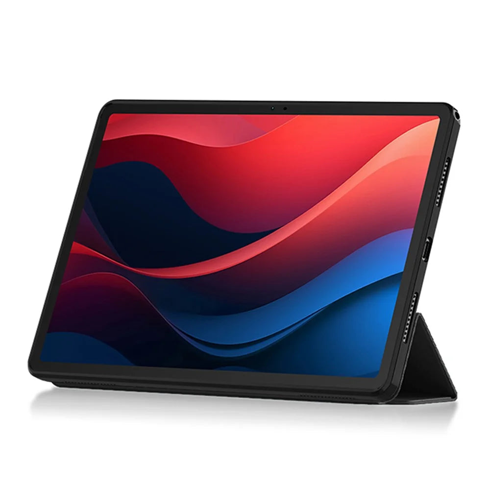 For Lenovo Tab M11 / Xiaoxin Pad 11 2024 Case PU Leather+TPU Anti-scratch Trifold Stand Tablet Cover - Black - 3