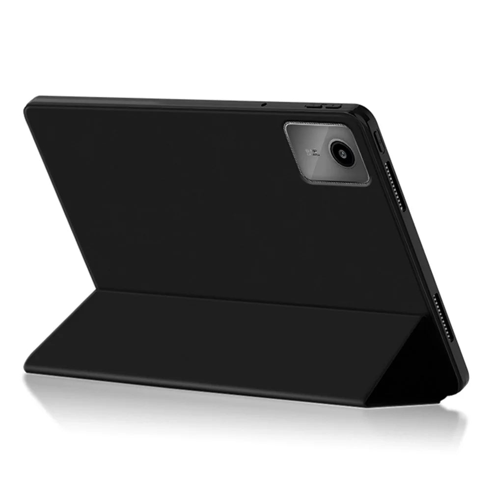 For Lenovo Tab M11 / Xiaoxin Pad 11 2024 Case PU Leather+TPU Anti-scratch Trifold Stand Tablet Cover - Black - 4