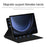 For Samsung Galaxy Tab S10 FE / S9 FE / S9 Tablet Case Magnetic PU Leather Stand Cover - Black - 3
