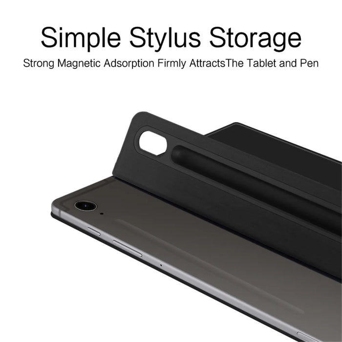 For Samsung Galaxy Tab S10 FE / S9 FE / S9 Tablet Case Magnetic PU Leather Stand Cover - Black - 6