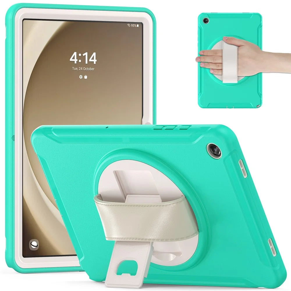 For Samsung Galaxy Tab A9+ Kickstand Back Cover PC+TPU Tablet Case - Mint Green - 1