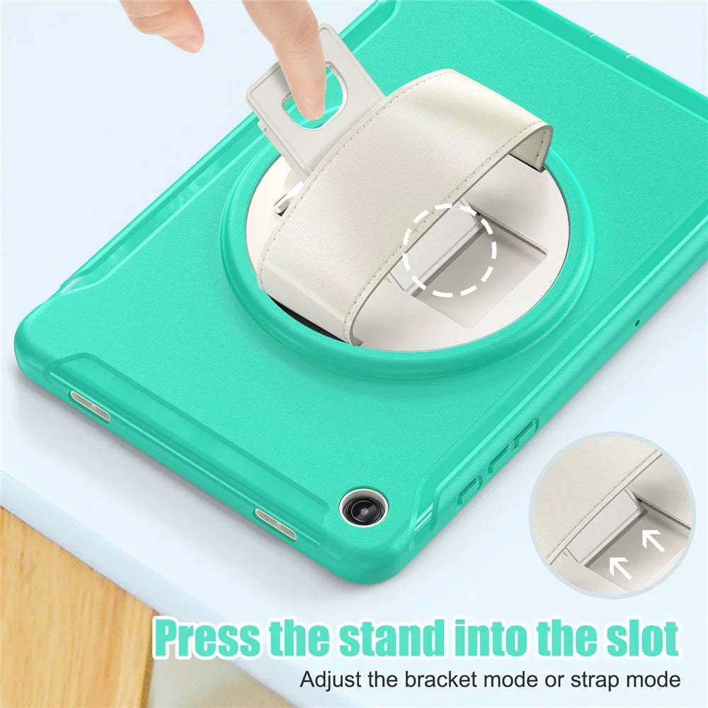 For Samsung Galaxy Tab A9+ Kickstand Back Cover PC+TPU Tablet Case - Mint Green - 7