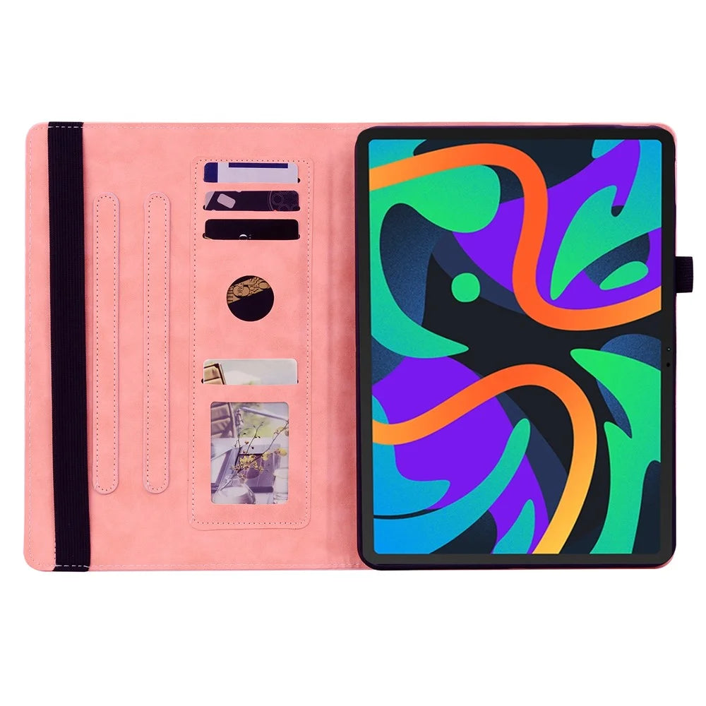 For Lenovo Tab M11 / Xiaoxin Pad 11 2024 Protective Shell Flower Pattern PU Leather Stand Tablet Cover - Pink - 2