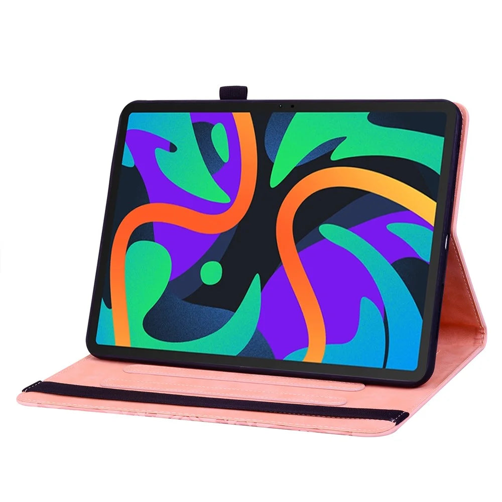 For Lenovo Tab M11 / Xiaoxin Pad 11 2024 Protective Shell Flower Pattern PU Leather Stand Tablet Cover - Pink - 3