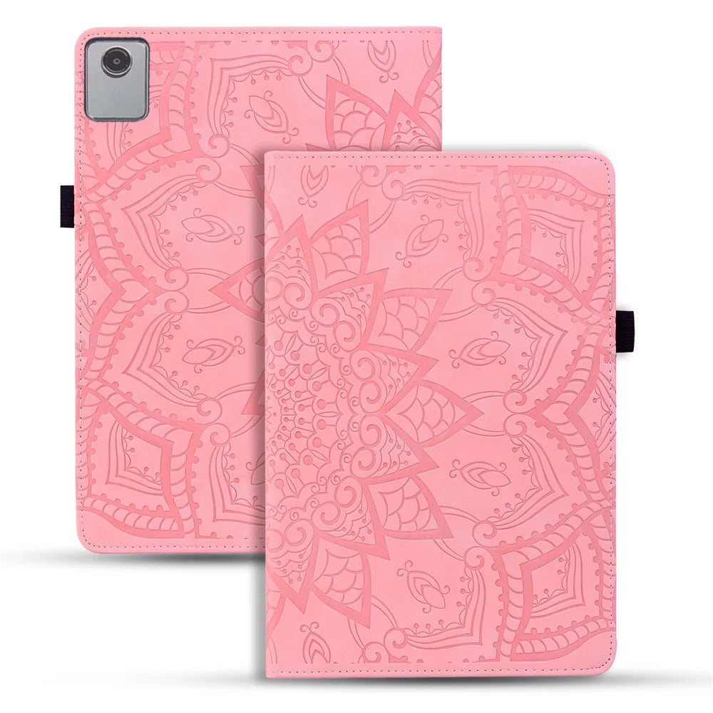For Lenovo Tab M11 / Xiaoxin Pad 11 2024 Protective Shell Flower Pattern PU Leather Stand Tablet Cover - Pink - 4