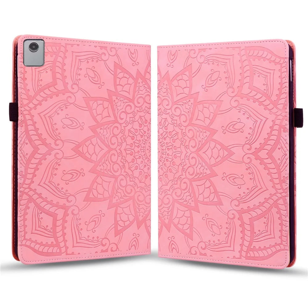 For Lenovo Tab M11 / Xiaoxin Pad 11 2024 Protective Shell Flower Pattern PU Leather Stand Tablet Cover - Pink - 5