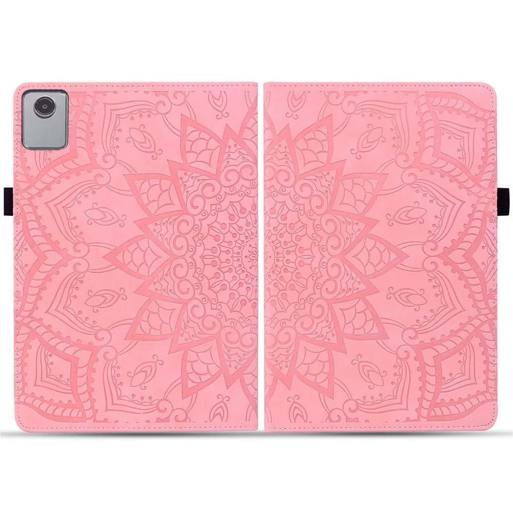 For Lenovo Tab M11 / Xiaoxin Pad 11 2024 Protective Shell Flower Pattern PU Leather Stand Tablet Cover - Pink - 6