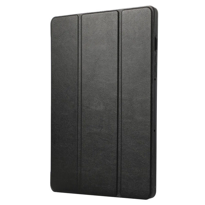 For Samsung Galaxy Tab S9 / S10 Lite / S10 FE / S9 FE Tablet Case Tri-Fold Stand Solid Color Shockproof PU Cover with Pencil Slot - Black - 6