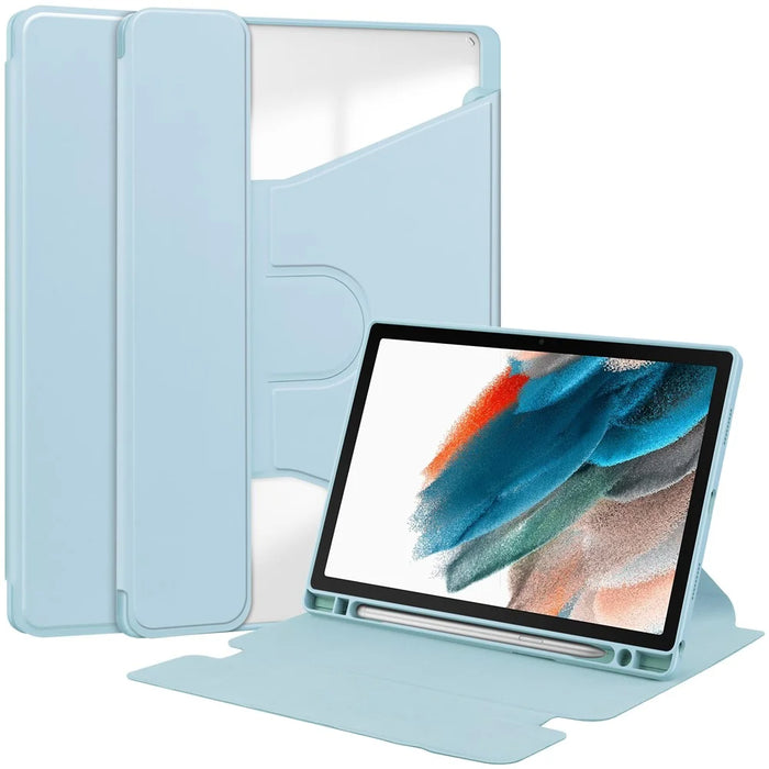 For Samsung Galaxy Tab A8 10.5 (2021) / (2022) Rotating Case PU Leather Tablet Cover (without Keyboard) - Sky Blue - 1