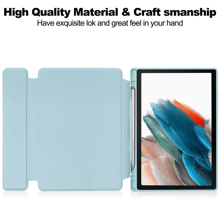 For Samsung Galaxy Tab A8 10.5 (2021) / (2022) Rotating Case PU Leather Tablet Cover (without Keyboard) - Sky Blue - 2