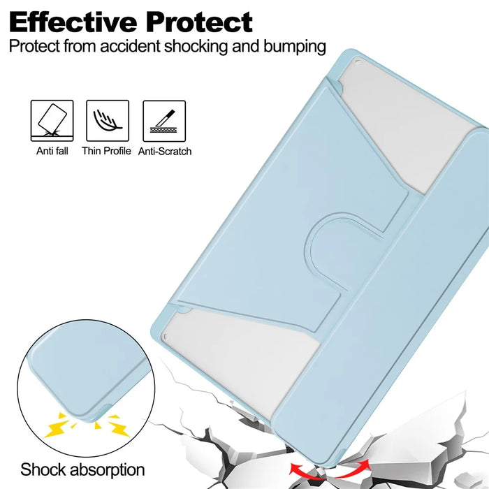 For Samsung Galaxy Tab A8 10.5 (2021) / (2022) Rotating Case PU Leather Tablet Cover (without Keyboard) - Sky Blue - 4