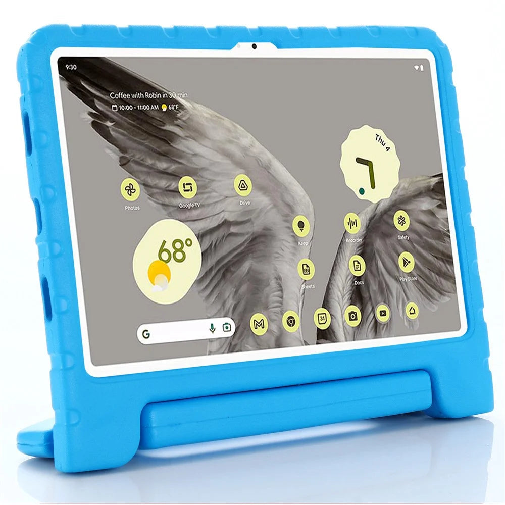 For Google Pixel Tablet Case Anti-drop EVA Tablet Cover with Handle Kickstand - Blue - 2