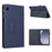 For Samsung Galaxy Tab A11 / A9 Tablet Case Litchi Texture PU Leather Bi-fold Stand Cover - Dark Blue - 1