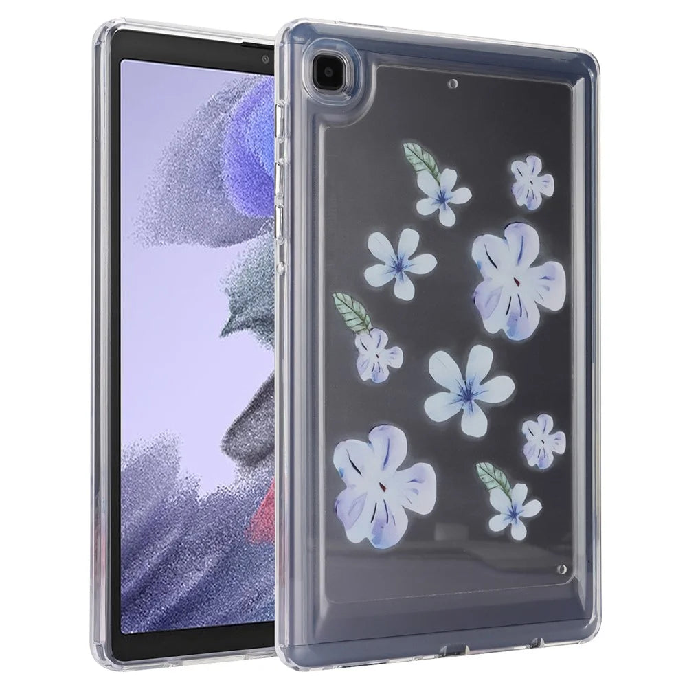 For Samsung Galaxy Tab A7 Lite 8.7-inch T225 T220 Case Flower Pattern PC+TPU Tablet Cover - Violet - 2