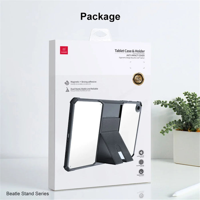 XUNDD For Samsung Galaxy Tab A11+ / A9+ Kickstand Tablet Case Air Cushion Acrylic+TPU Cover - Black - 7