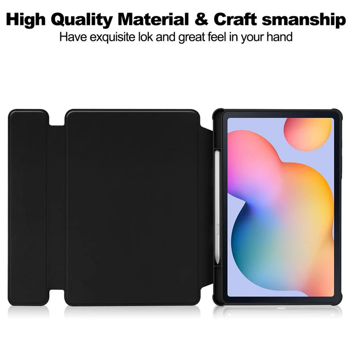 For Samsung Galaxy Tab S6 Lite (2024) / S6 Lite (2022) / S6 Lite (2020) Case Stand PU+Acrylic Tablet Cover (without Keyboard) - Black - 2