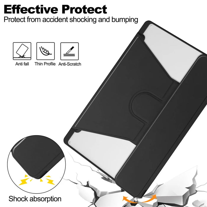 For Samsung Galaxy Tab S6 Lite (2024) / S6 Lite (2022) / S6 Lite (2020) Case Stand PU+Acrylic Tablet Cover (without Keyboard) - Black - 4