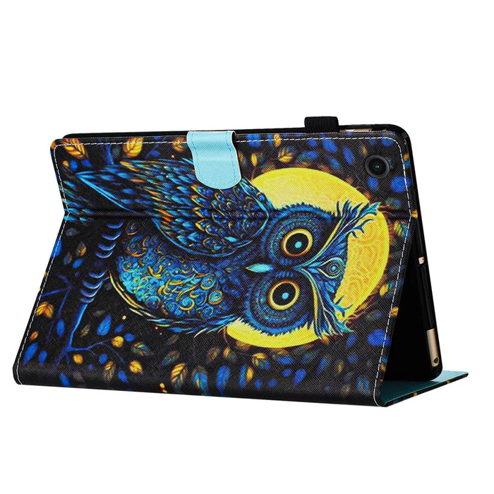 For Lenovo Tab M10 Plus (3rd Gen) Case Pattern Printing Auto Sleep / Wake PU Leather Tablet Cover - Owl - 4