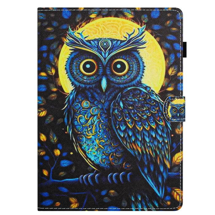 For Lenovo Tab M10 Plus (3rd Gen) Case Pattern Printing Auto Sleep / Wake PU Leather Tablet Cover - Owl - 6