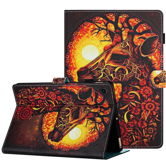 For Lenovo Tab M10 Plus Tablet Case Pattern Printed Shockproof PU Leather Folio Flip Cover - Deer - 1
