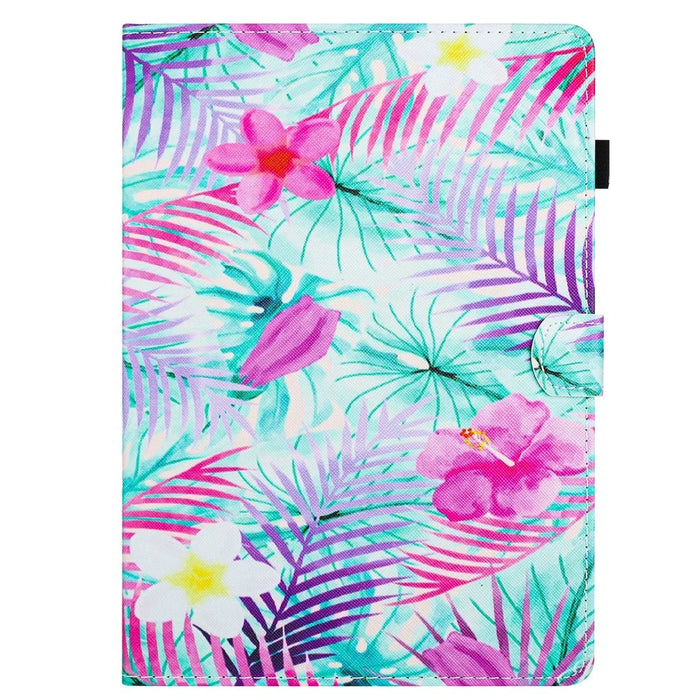 For Samsung Galaxy Tab A8 10.5 (2021) X205 / X200 Shockproof Case Anti-Drop PU Leather Tablet Cover - Flower - 6