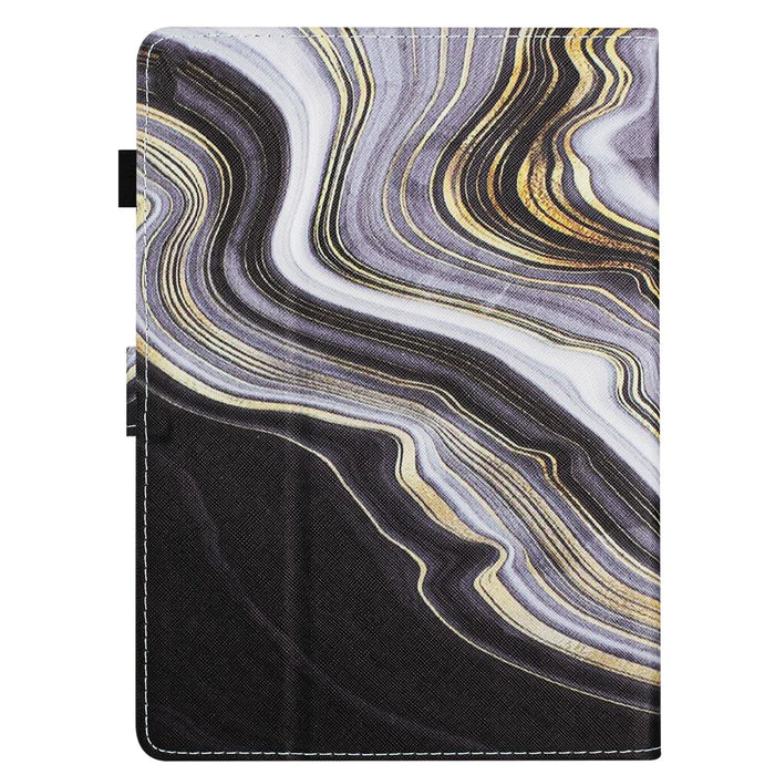 For Amazon Kindle Paperwhite (2015) / 2 (2015) / 3 (2015) / 4 (2018) Case PU Leather Smart Tablet Cover- Black+Gold Marble - 7