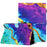 For Lenovo Tab M10 Plus (3rd Gen) Smart Case PU Leather Pattern Stand Tablet Cover - Purple+Blue Marble - 1