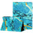 For Lenovo M10 Plus X606F Pattern Folio Cover PU Leather Stand Tablet Case - Gold+Blue Marble - 1