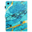 For Lenovo M10 Plus X606F Pattern Folio Cover PU Leather Stand Tablet Case - Gold+Blue Marble - 7