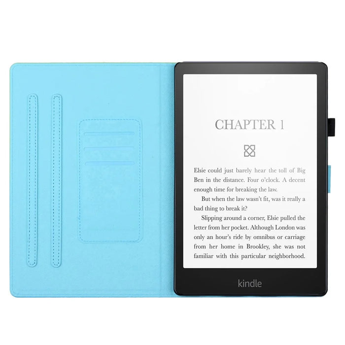 For Amazon Fire HD 10 Plus (2021) Smart Case PU Leather Pattern Dropproof Cover - Gold+Green Marble - 3