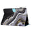 For Amazon Fire 7 (2022) Leather Smart Case Pattern Tablet Cover with Card Holder - Black+Gold Marble - 4
