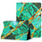 For Amazon Fire HD 8 (2016) / (2017) / (2018) Case Smart Leather Pattern Tablet Cover - Gold+Green Marble - 1