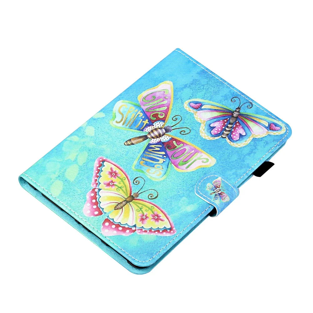 For Samsung Galaxy Tab A9+ Case PU Leather Stand Pattern Tablet Cover - Colorful Butterflies - 5