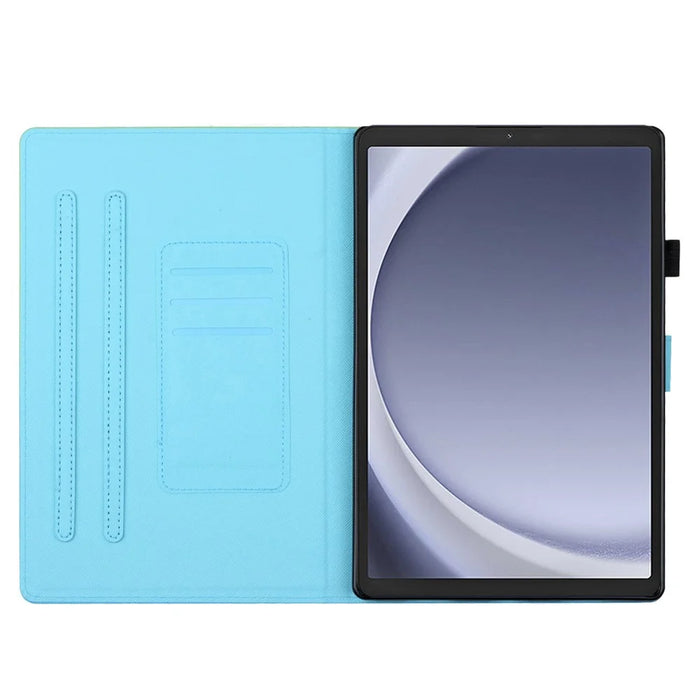 For Samsung Galaxy Tab A9 Leather Case Gradient Color Stand Tablet Cover with Card Slots - Orange / Yellow - 3