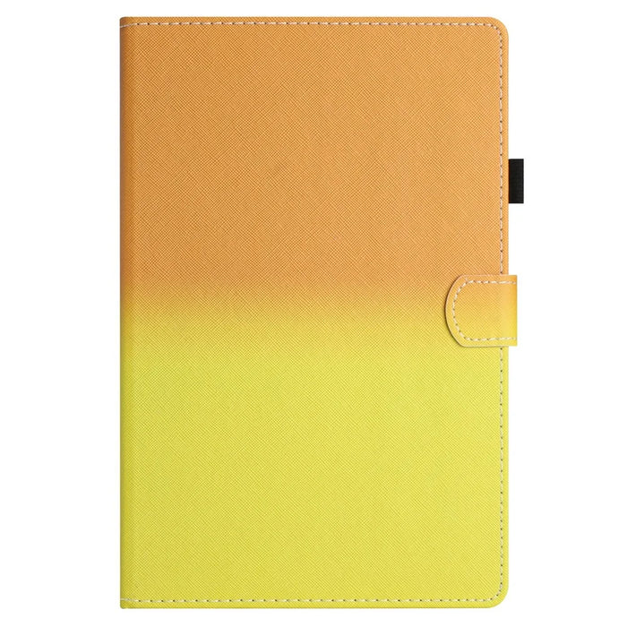 For Samsung Galaxy Tab A9 Leather Case Gradient Color Stand Tablet Cover with Card Slots - Orange / Yellow - 7