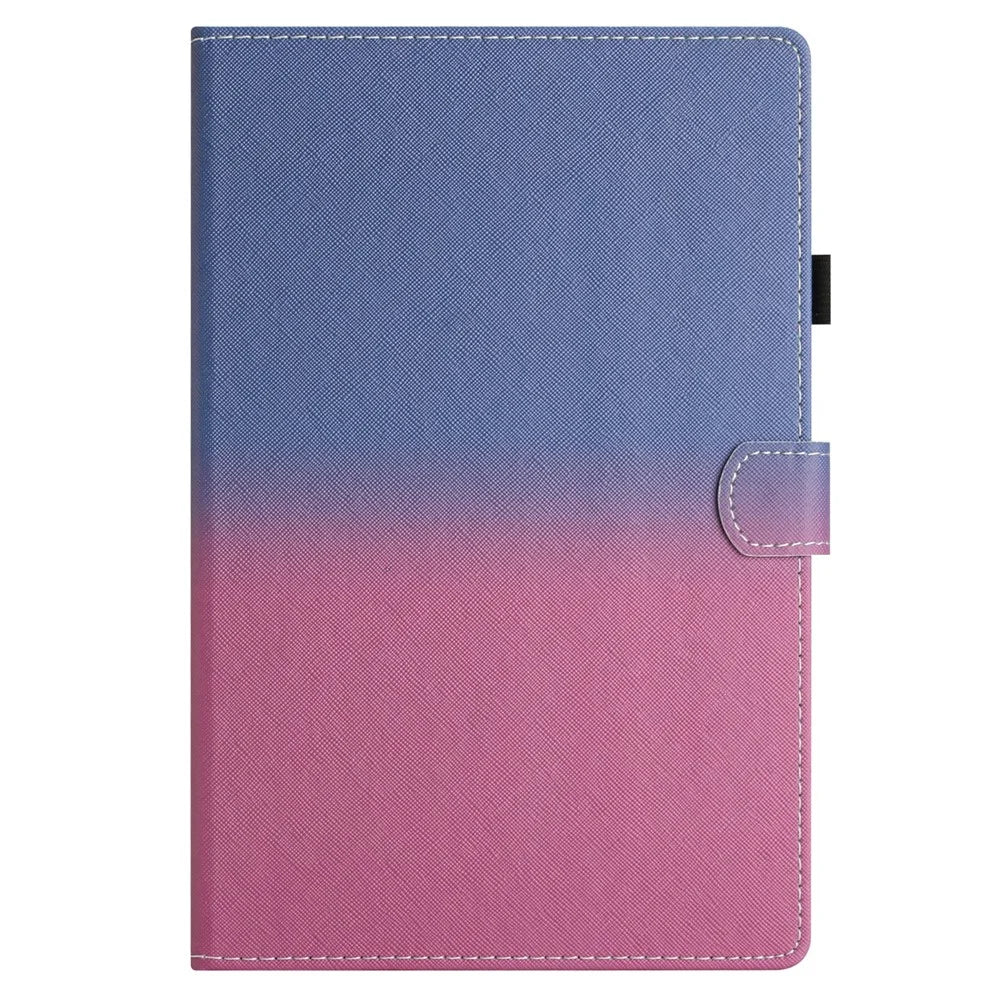 For Samsung Galaxy Tab A9+ Case Stitching Gradient PU Leather Tablet Cover - Blue / Rose - 7