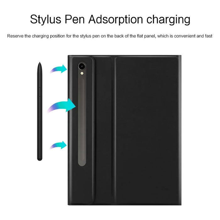 For Samsung Galaxy Tab S10 FE / S9 FE / S9 / S8 / S7 Backlight Touchpad Bluetooth-Compatible Keyboard with Pen Slot Leather Tablet Case - 4