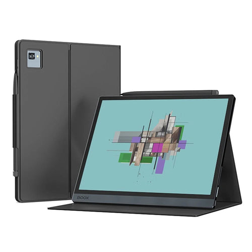 For Onyx BOOX Tab 10C Pro Protective Case Anti-Scratch PU Leather Tablet Cover with Stand, Black - 1
