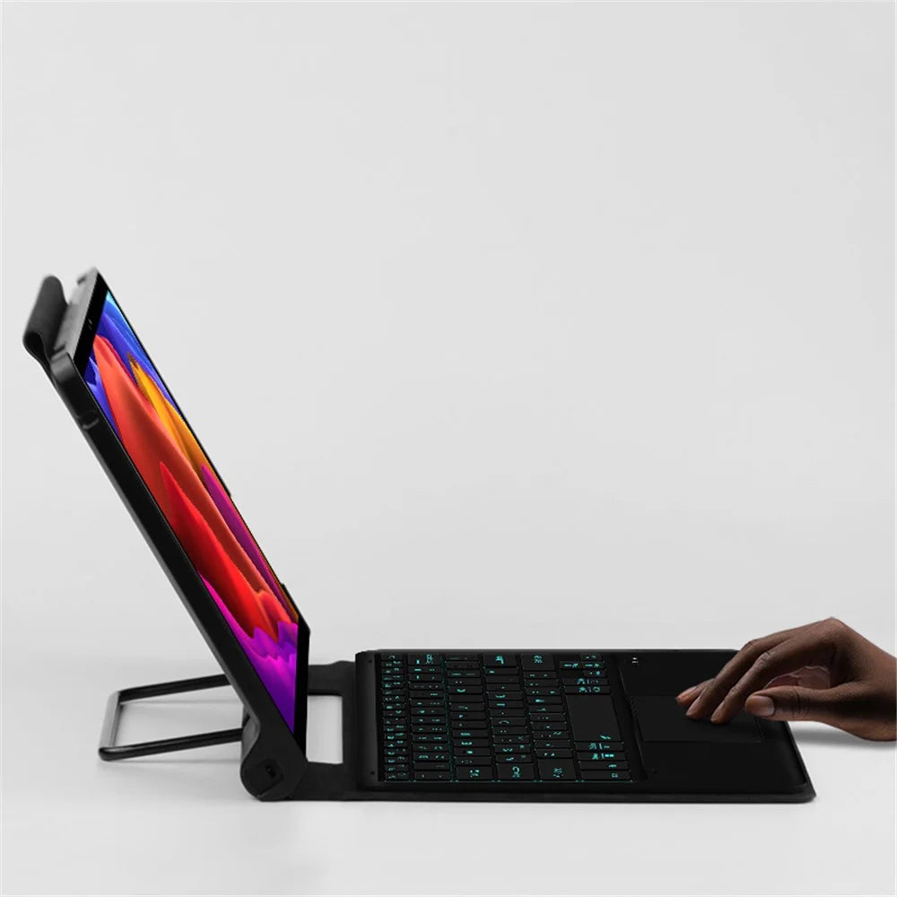For Lenovo Yoga Pad Pro Backlight Touchpad Bluetooth-compatible Keyboard with Pen Slot Leather Tablet Case - 5