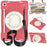 For Samsung Galaxy Tab A9+ Case Scratch-proof PC+Silicone Tablet Cover with Ring Kickstand - Begonia Red - 1